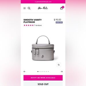 Glamaholic Smooth Vanity Bag - Platinum silver